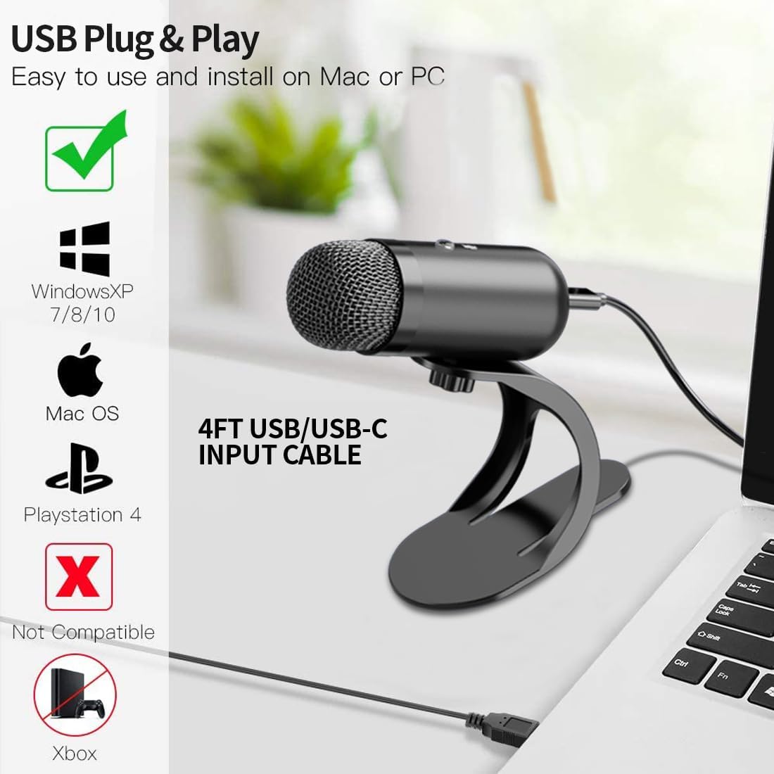 Tablets - ميكروفون USB احترافي، ميكروفون مكثف للمؤتمرات،