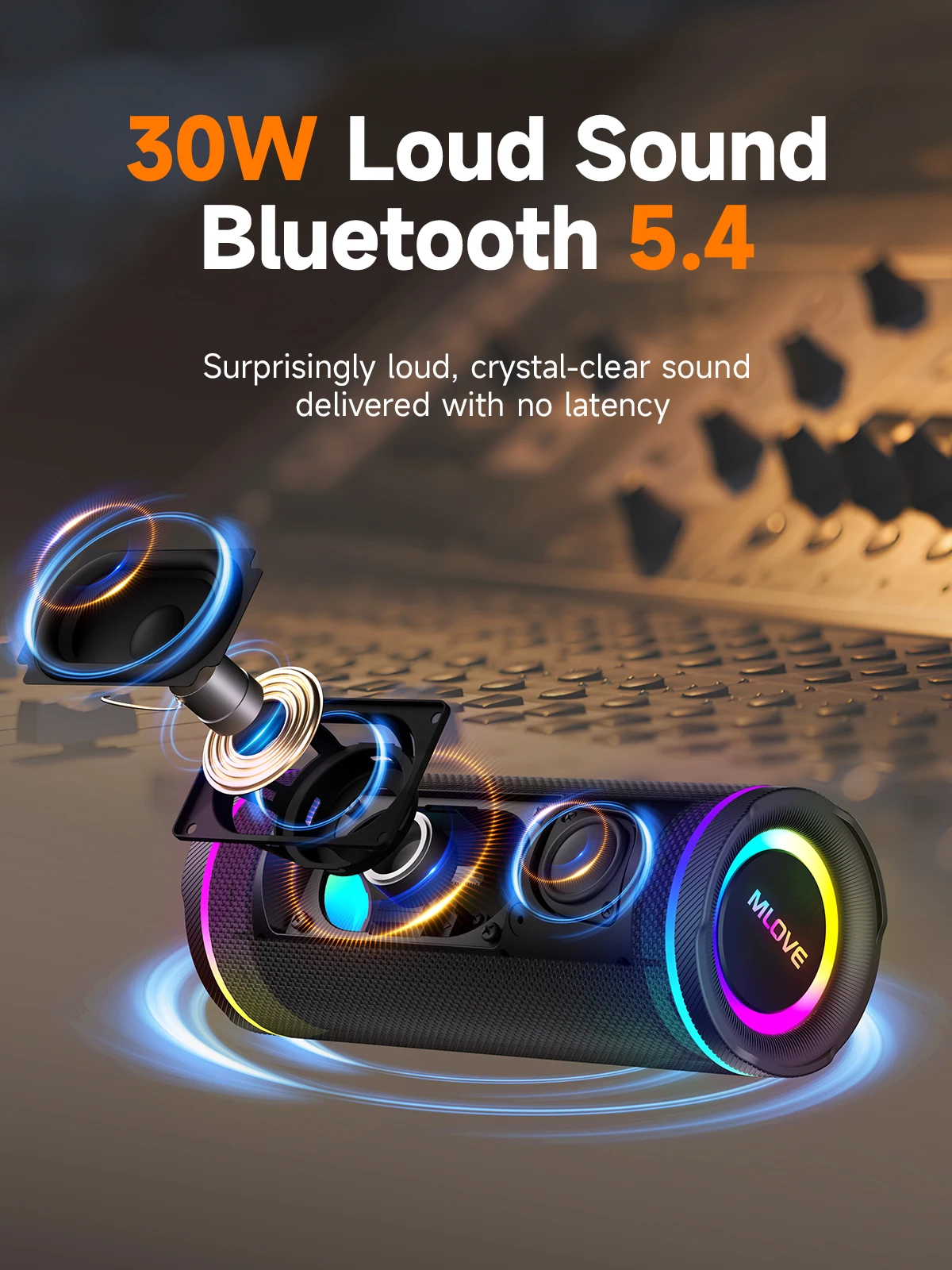 مكبر صوت بلوتوث محمول MLOVE E8 - مراجعة Portable Bluetooth Speaker Waterproof Ipx7 وسعره