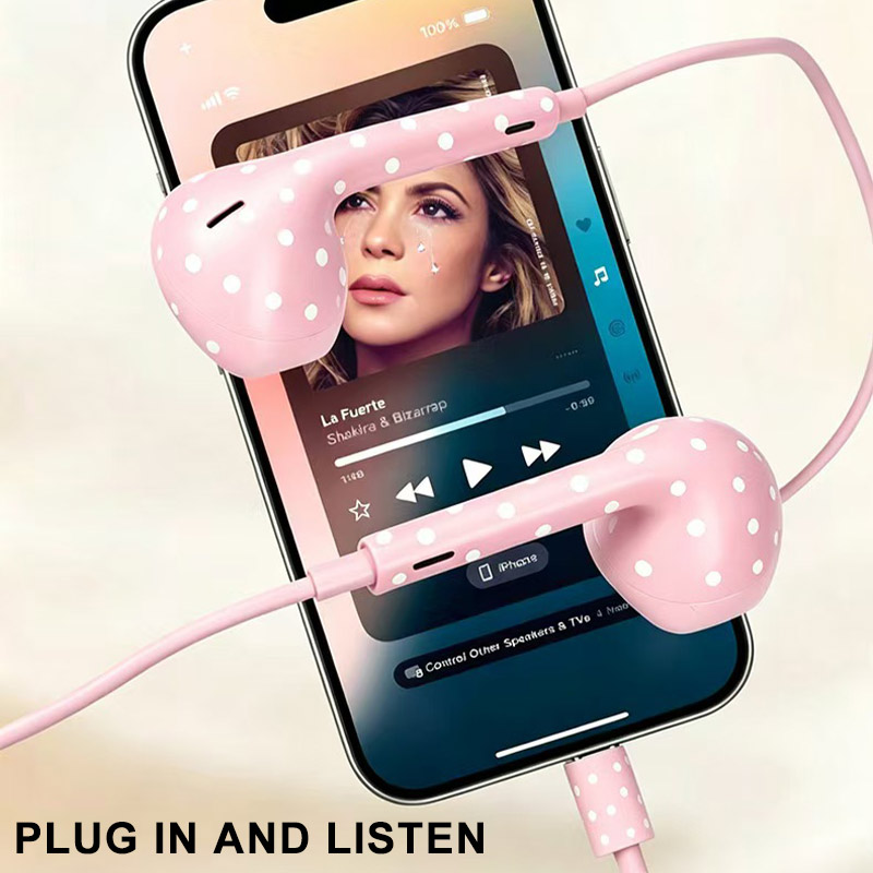 سماعات أذن سلكية لطيفة بنقشة ا - مراجعة Type C Wired Earphones With Mic وسعره