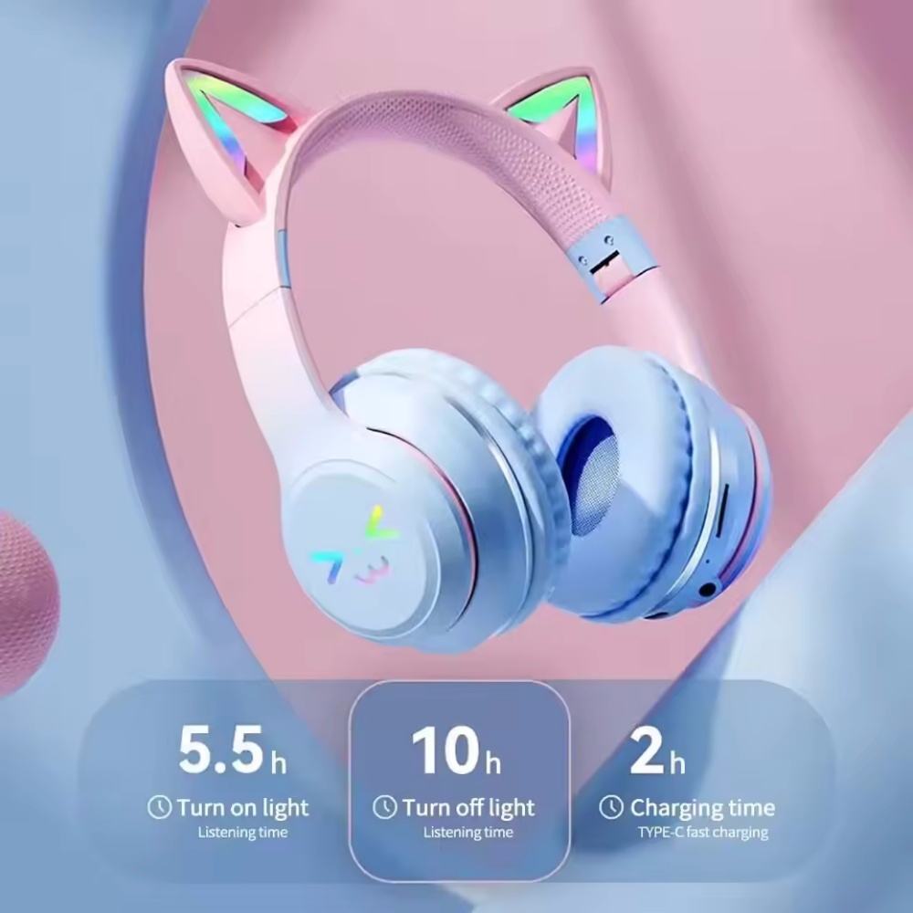 سماعات رأس لاسلكية متدرجة RGB  - مراجعة Type C Wired Earphones With Mic وسعره